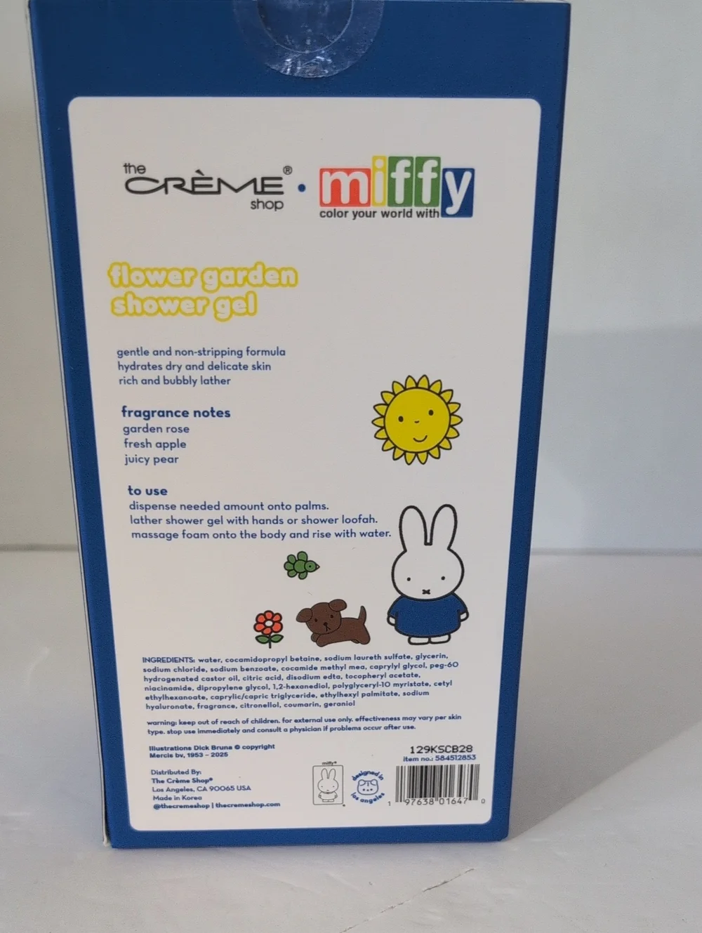 NWT The Cream Shop X-miffy Moisturizing Shower Gel Bunny Bottle- Flower 11.4 Oz